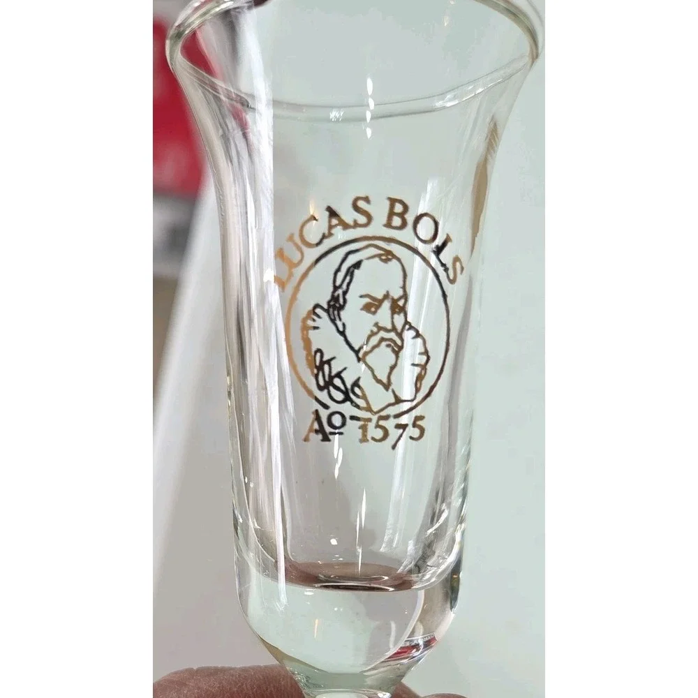 Lucas Bols 1575 Crystal Cordial Sherry Schnapps Footed Shot Glasses-Set Of 3